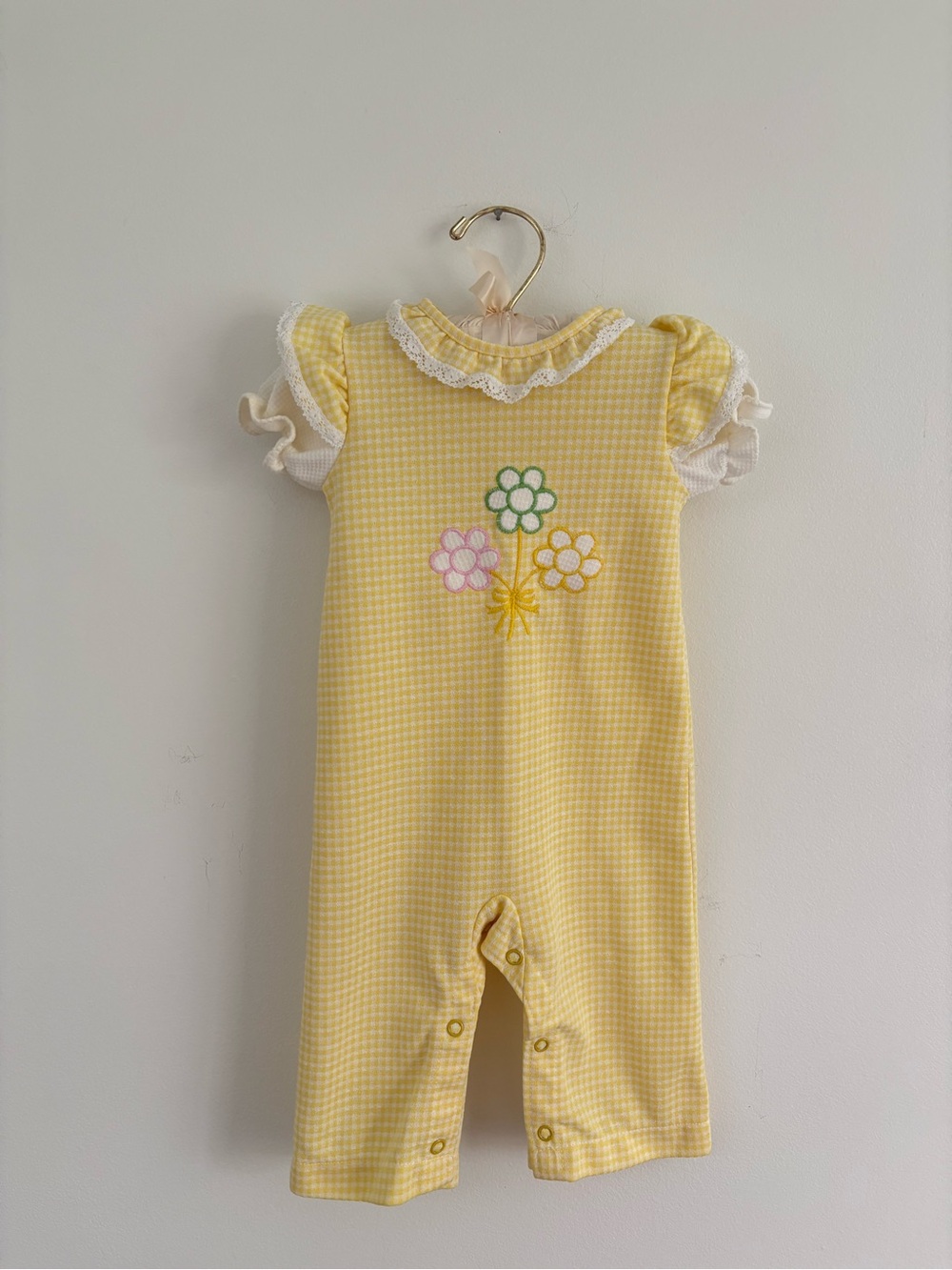 Vintage 70s Carter’s Puff Sleeve Romper Size 12M - Picture 1 of 4